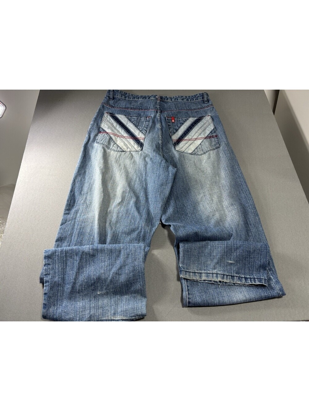 SouthPole Red Tag RN82628 Mens Washed Y2K Baggy Jeans Men’s Size 36x34